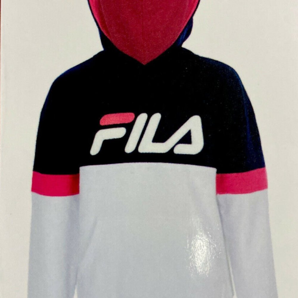 Fila Youth Pullover Hoodie Blue & White